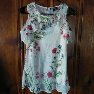 Floral Cold Shoulder Blouse